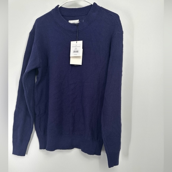 ONIA Small Cotton Pigment Dye Sweater Deep Navy Blue NWT - Picture 1 of 5